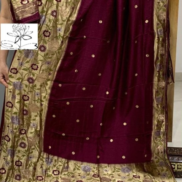 Munga crepe Silk Saree | Party Saree | Saree for wedding | Crepe silk Saree - Picture 5 of 5